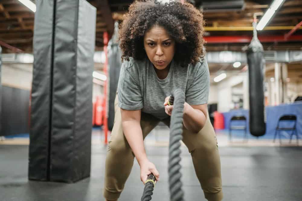 woman doing high intensity interval training