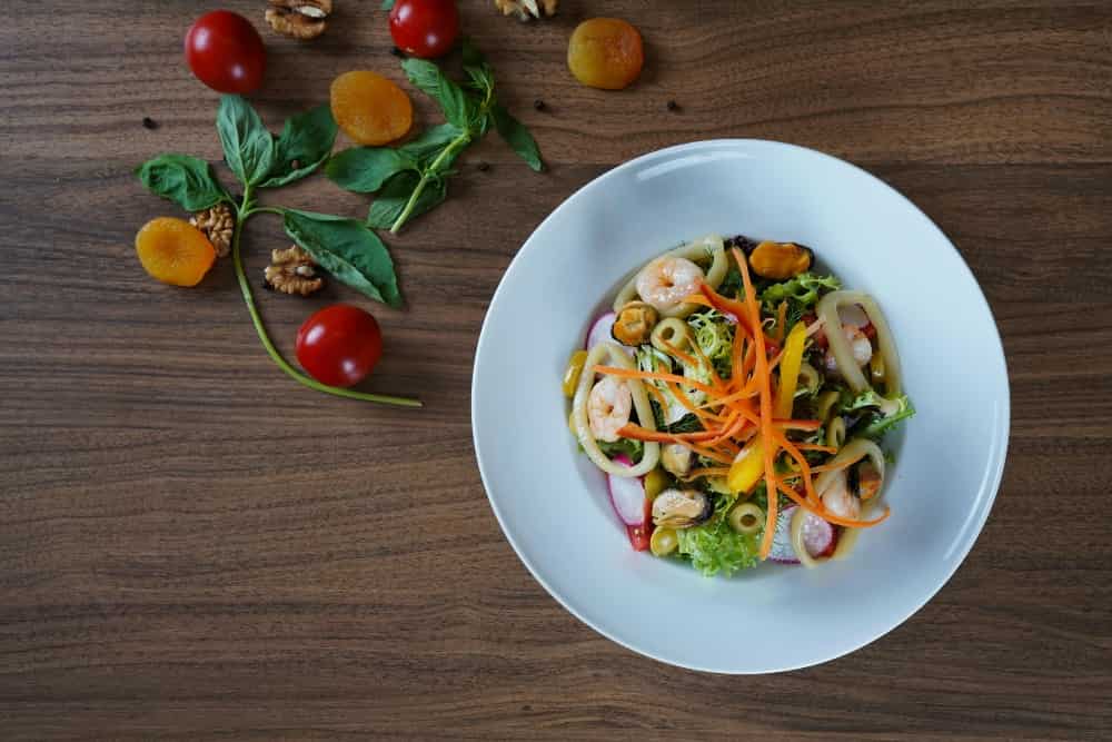 healthy salad with mixed vegetables